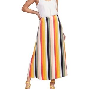 Cupcakes and cashmere Pippa Stripe Midi rainbow skirt